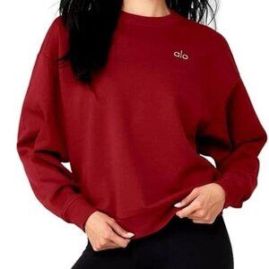 Alo Unisex  Accolade Crewneck Sweatshirt Red